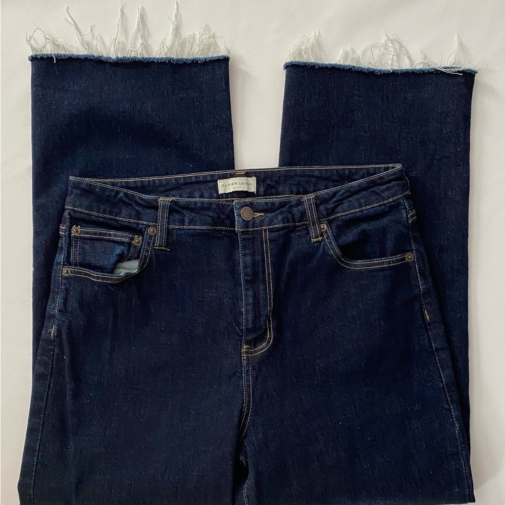 SOLD Oliver Logan Jeans Aberdeen Wide Leg Crop Dark Wash Jeans size 31 - Picture 7 of 14